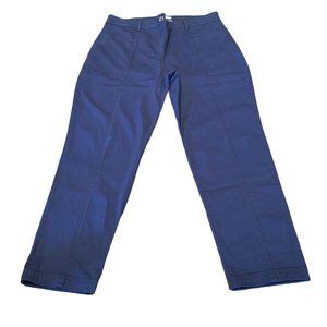 Boden Women's Sz 12 Navy Blue Casual Straight Leg Pants High Waist Stretch